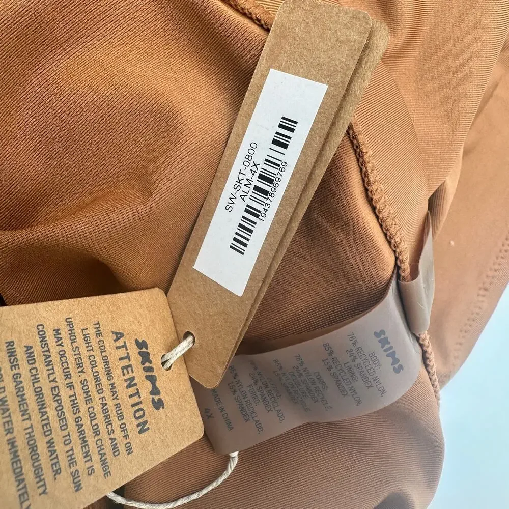 Skims Almond Brown Swim Wear Tube Skirt Coverup New With Tags Size 4X\